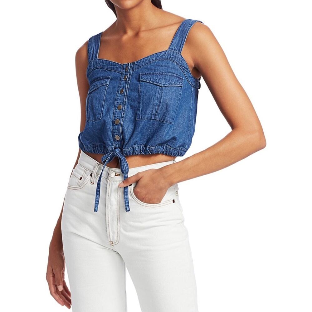 Free People We The Free Palm Desert Denim Tank Top cropped - Picture 5 of 9